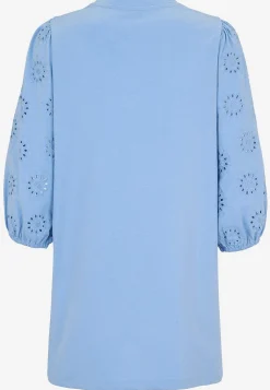 Jerseytunika med broderede ærmer