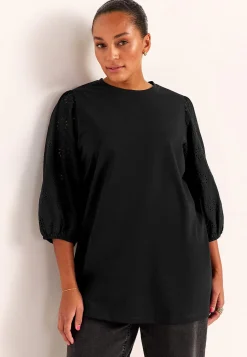 Jerseytunika med broderede ærmer | Cellbes