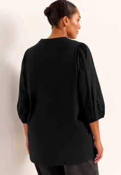 Jerseytunika med broderede ærmer | Cellbes