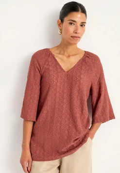 Jerseytunika med hulbroderi