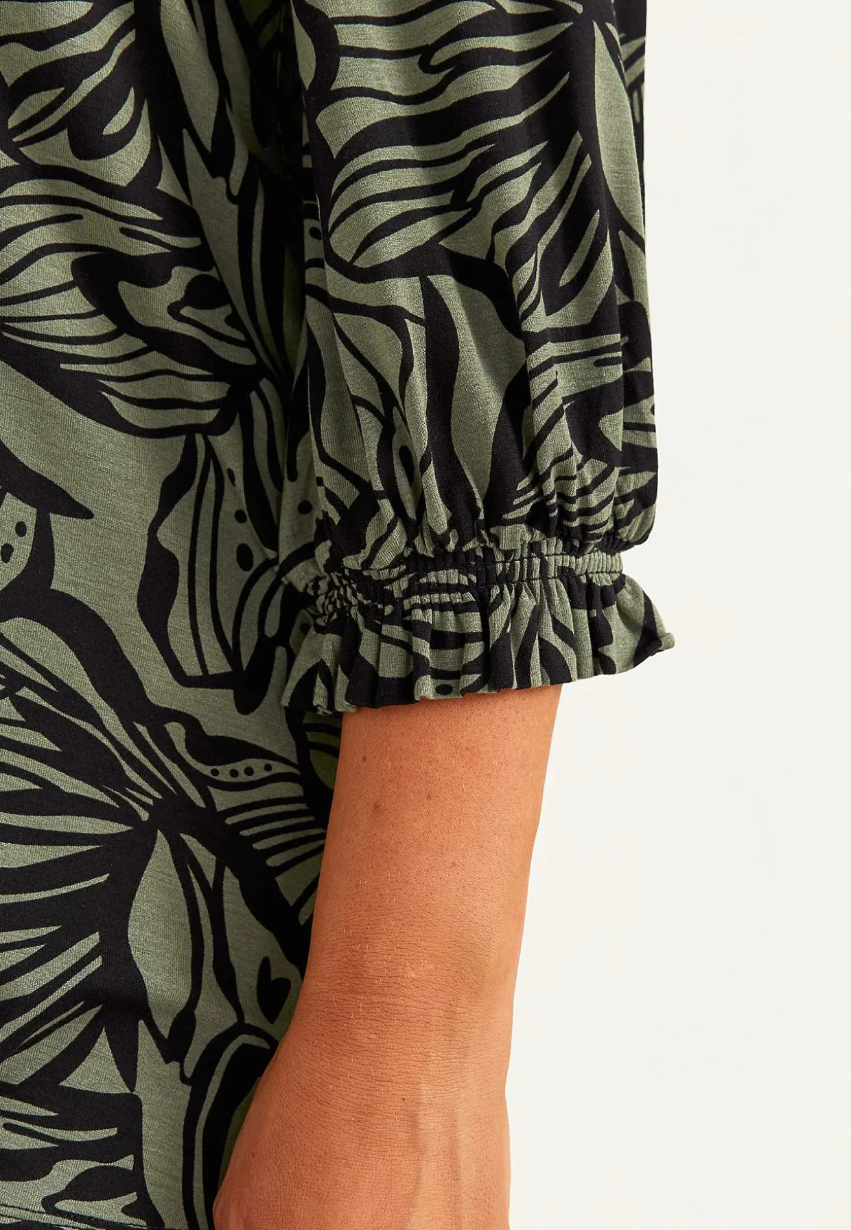 Jerseytunika med smockdetalje