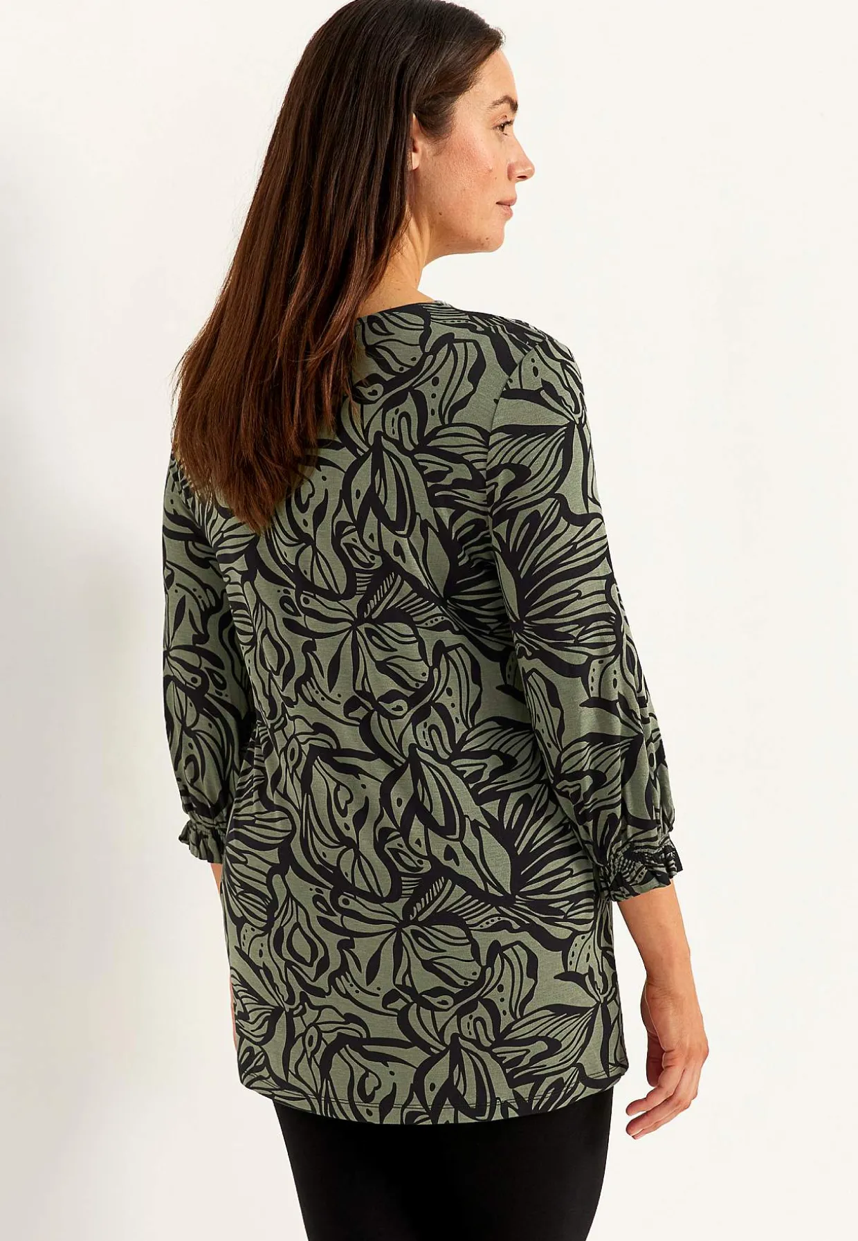 Jerseytunika med smockdetalje