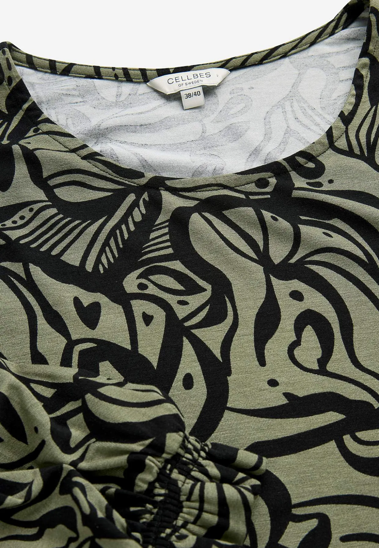 Jerseytunika med smockdetalje