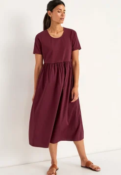Kjole i poplin og jersey