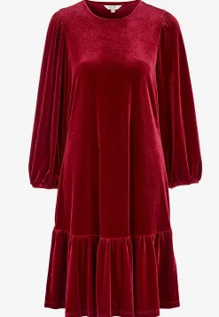 Kjole i velour med volant | Cellbes