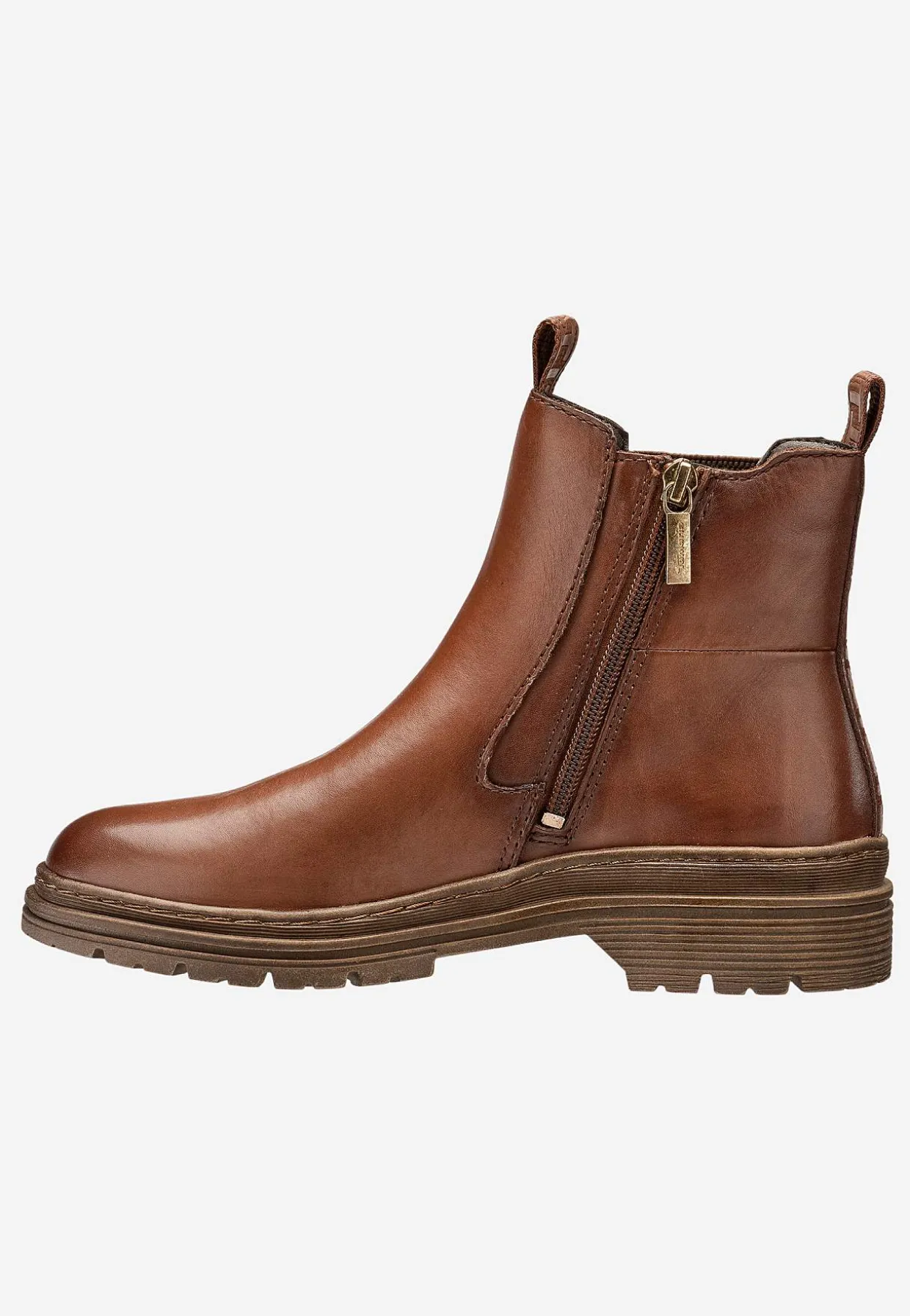 Klassisk skindstøvle med lynlås