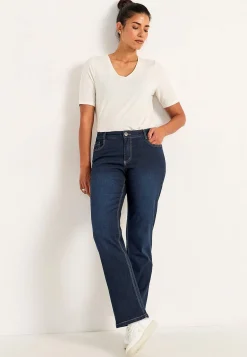 Komfortable stretchjeans med lige ben