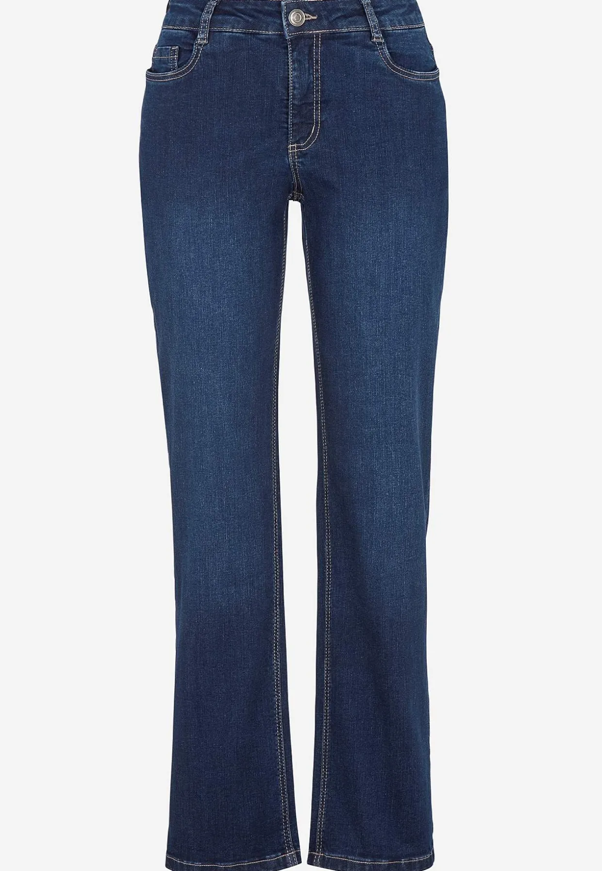 Komfortable stretchjeans med lige ben