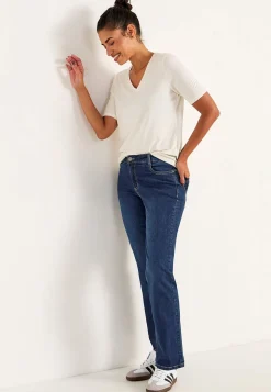 Komfortable stretchjeans med lige ben