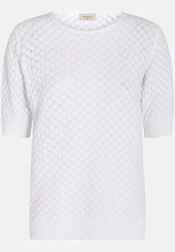 Kortærmet bomuldstrøje med strukturmønster