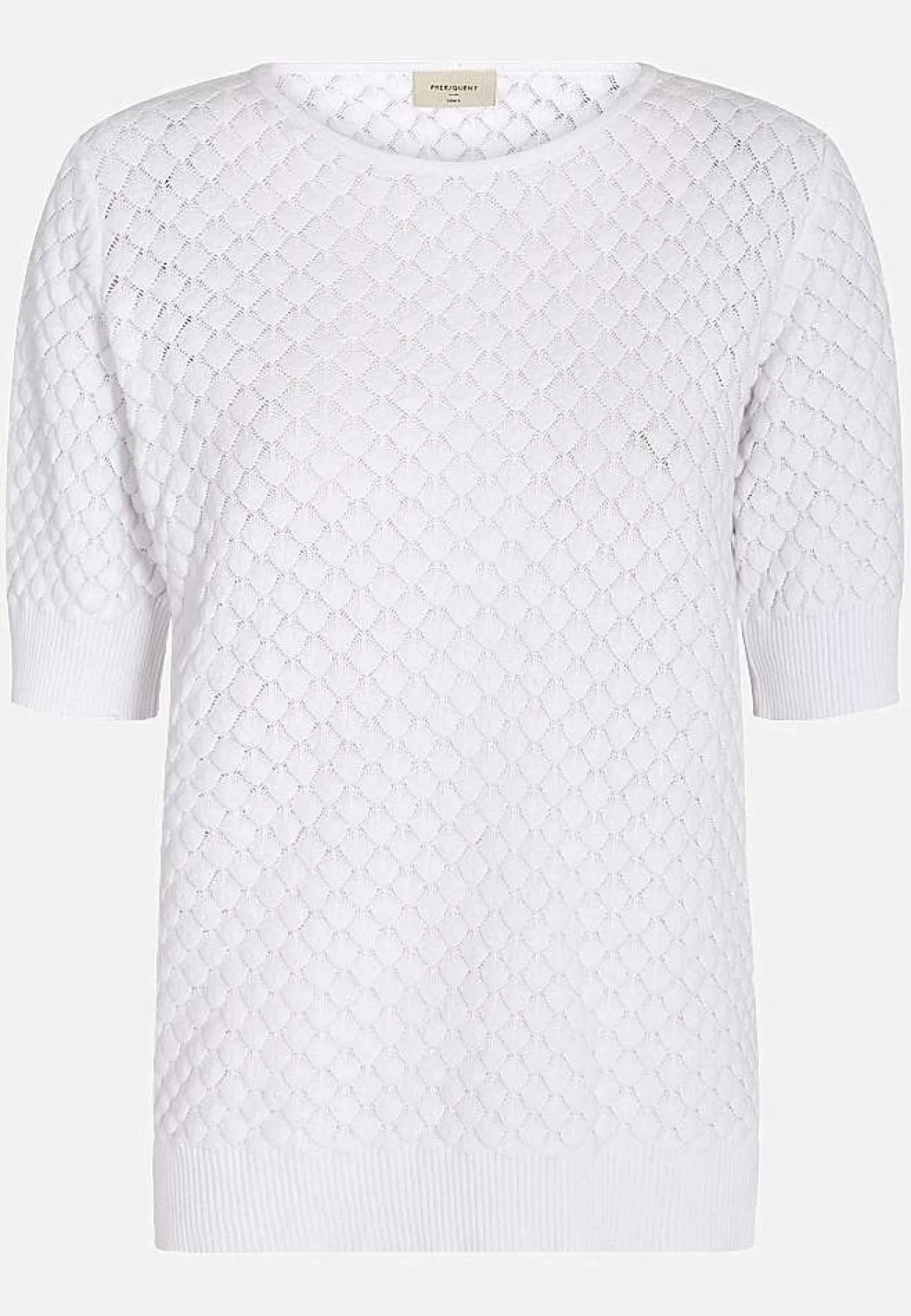 Kortærmet bomuldstrøje med strukturmønster
