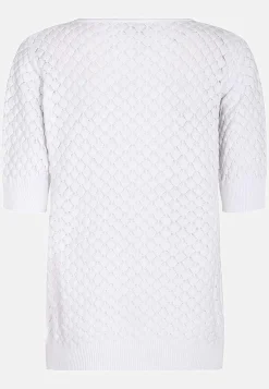 Kortærmet bomuldstrøje med strukturmønster