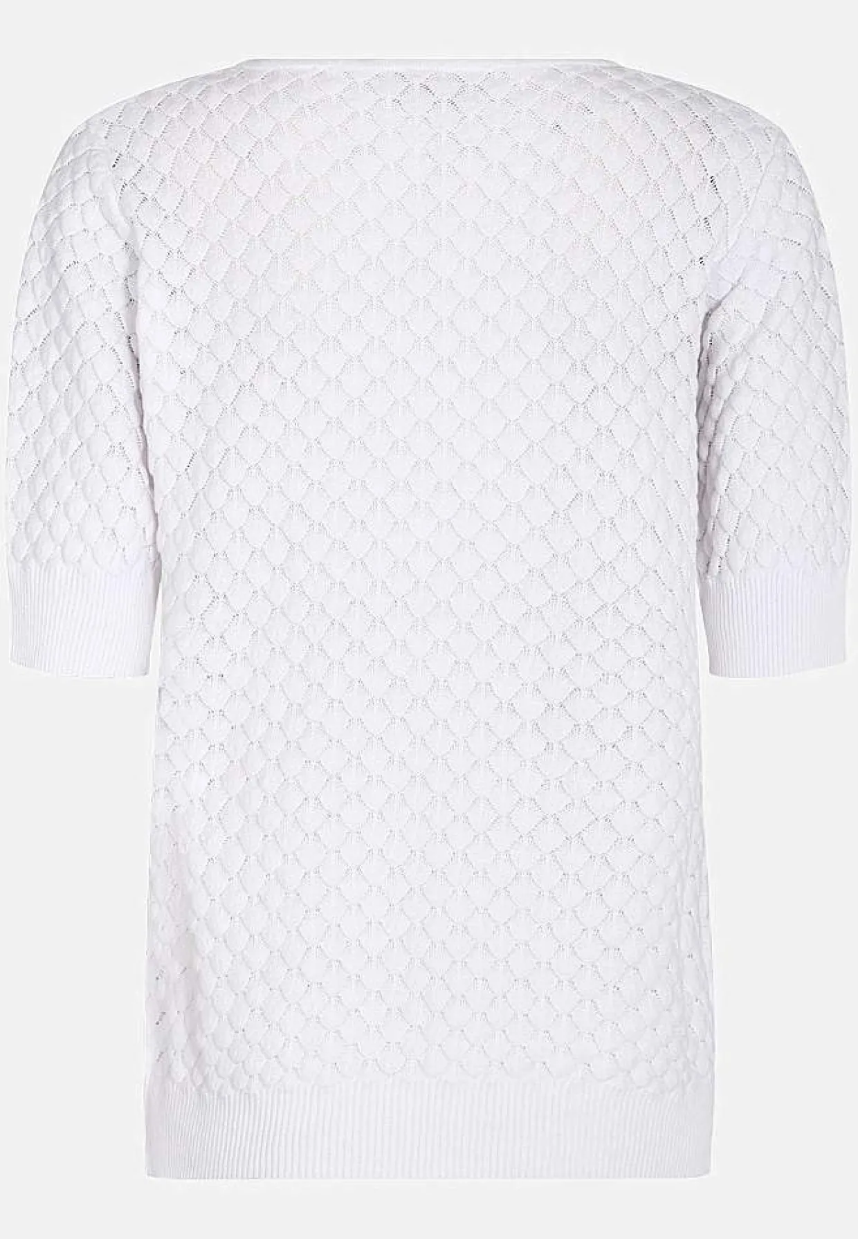 Kortærmet bomuldstrøje med strukturmønster
