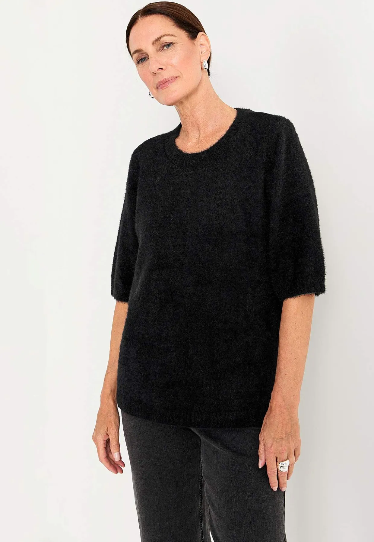 Kortærmet strikket trøje