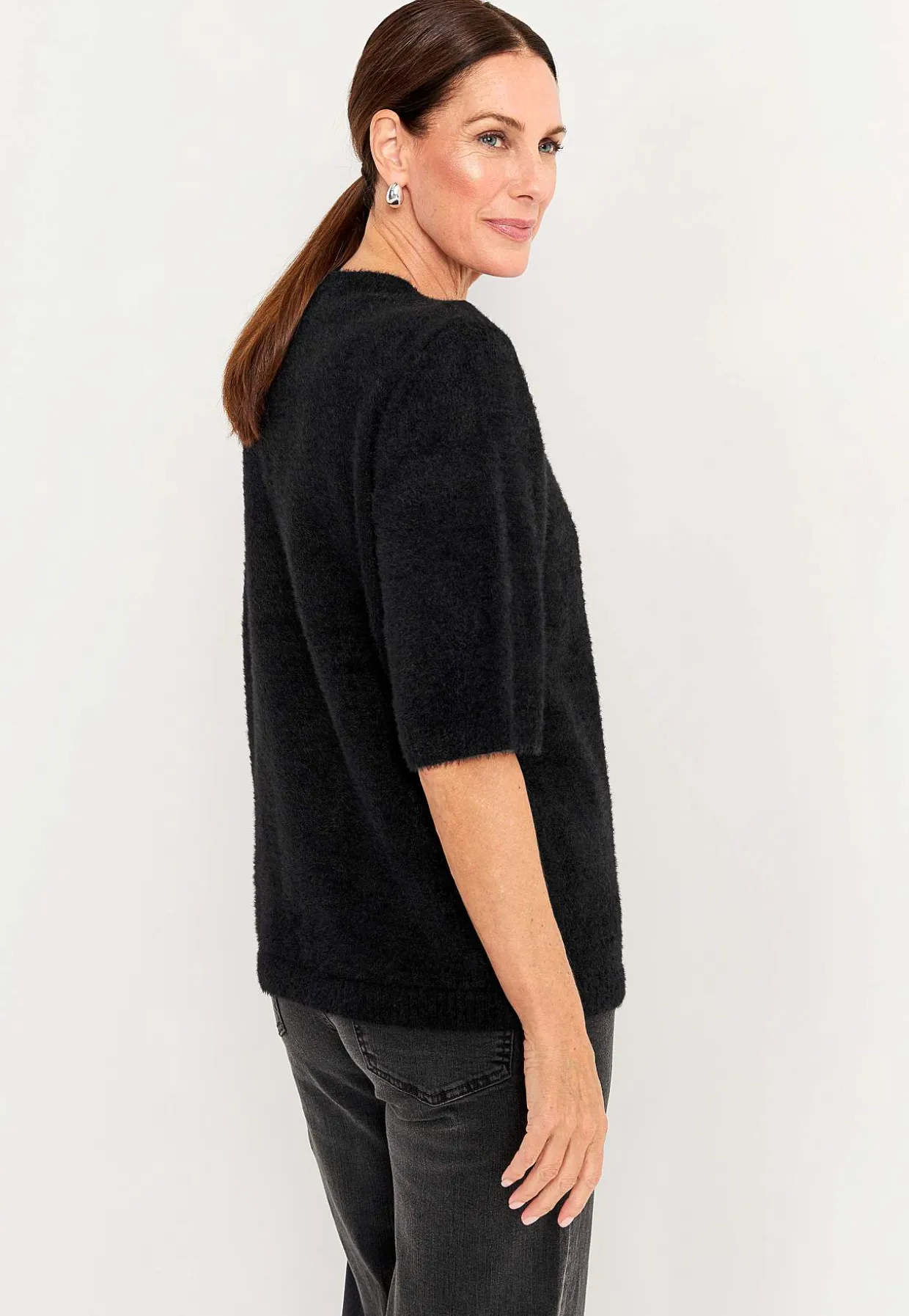 Kortærmet strikket trøje