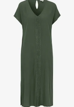 Kreppet kjole med lommer