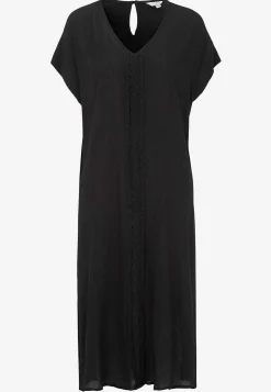 Kreppet kjole med lommer