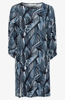 Lang jerseytunika med høj slids