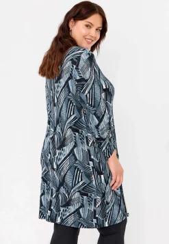 Lang jerseytunika med høj slids