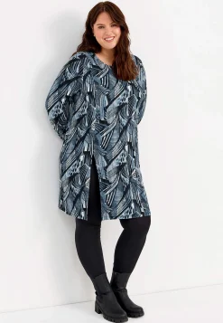 Lang jerseytunika med høj slids