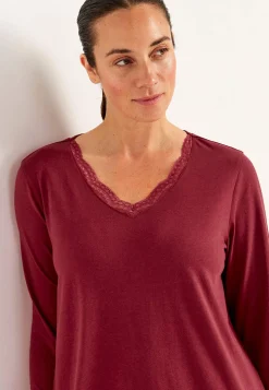 Lang natkjole med blondekant | Cellbes