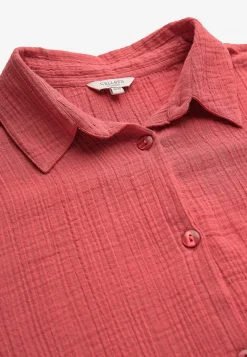 Lang skjorte i rynket bomuld