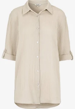 Lang skjorte i rynket bomuld