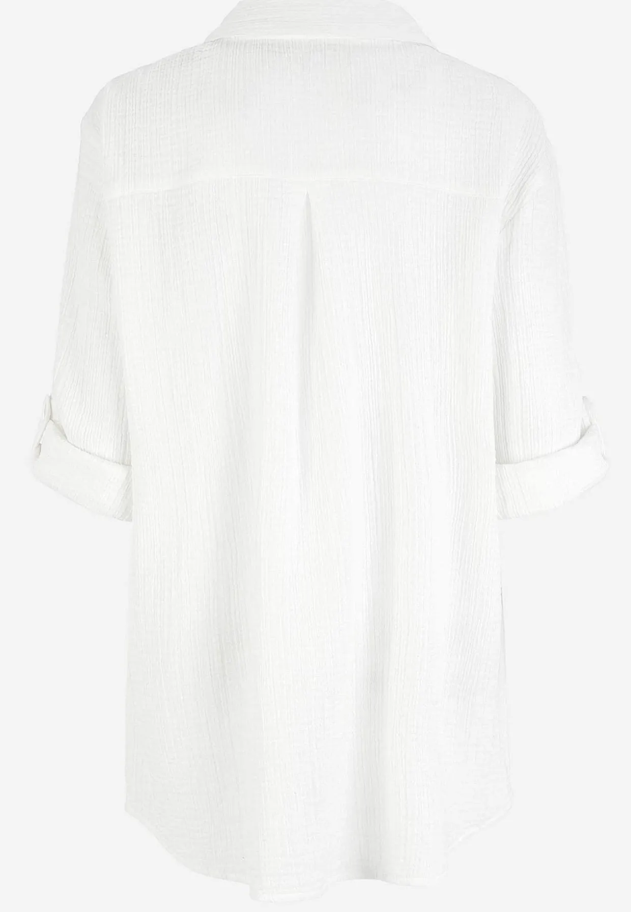 Lang skjorte i rynket bomuld