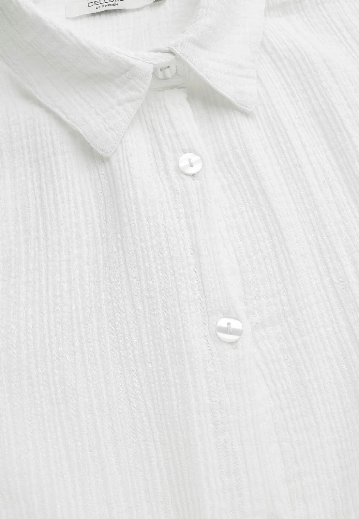 Lang skjorte i rynket bomuld