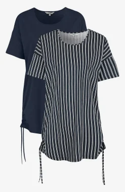 Lang top med træksnøre i siderne 2-pack