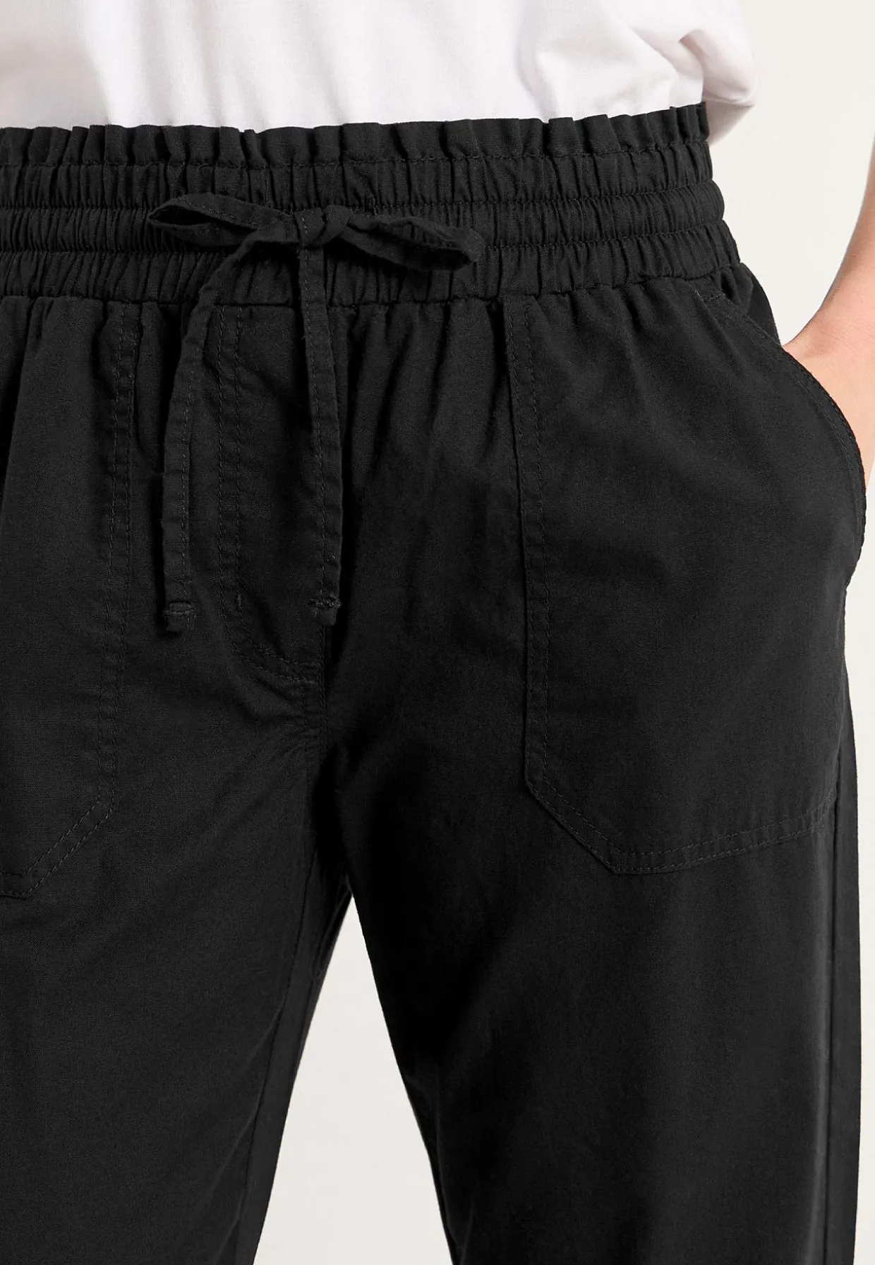 Lange bukser i vasket bomuld