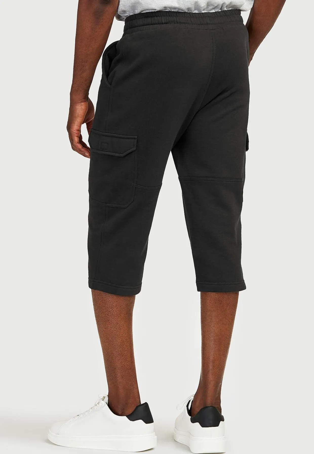 Lange sweatshirt-shorts med cargolommer