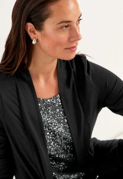 Langærmet 2-i-1-top med pailleter