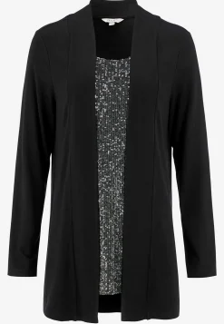 Langærmet 2-i-1-top med pailleter