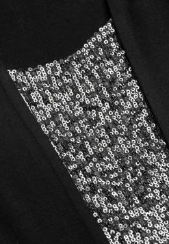 Langærmet 2-i-1-top med pailleter