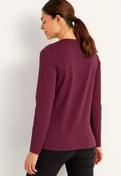 Langærmet jerseytop i økologisk bomuld