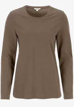Langærmet jerseytop i økologisk bomuld
