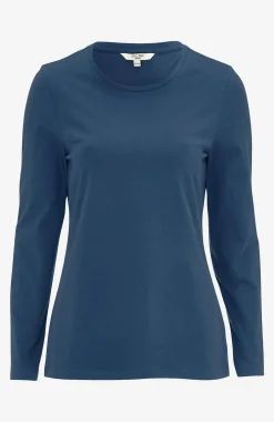 Langærmet jerseytop i økologisk bomuld