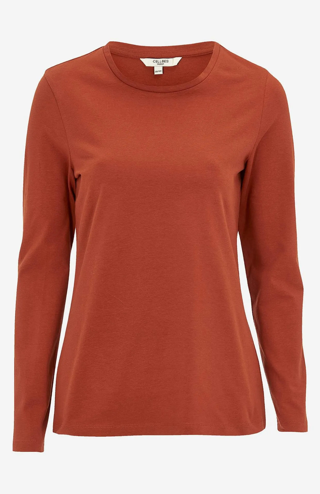 Langærmet jerseytop i økologisk bomuld