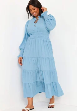 Langærmet maxi kjole | Cellbes