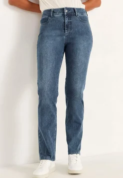 Lige jeans i denim med superstræk Sara