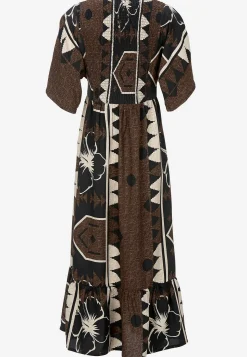 Maxi kjole med smockdetaljer