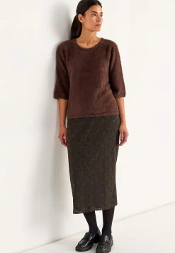 Midi nederdel i blonde