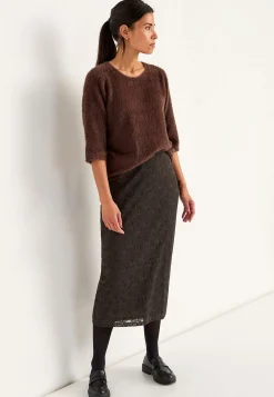 Midi nederdel i blonde