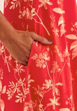 Mønstret jerseykjole med lommer