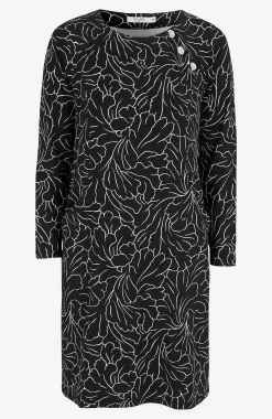 Mønstret jerseykjole med lommer