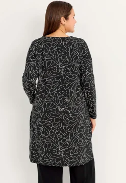 Mønstret jerseykjole med lommer