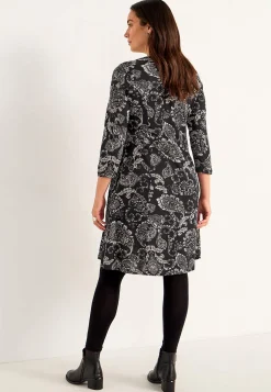 Mønstret jerseykjole med lommer