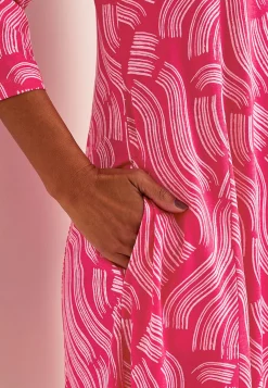 Mønstret jerseykjole med lommer | Cellbes