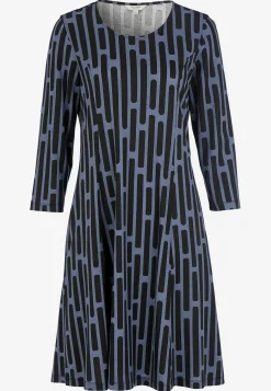 Mønstret jerseykjole med lommer